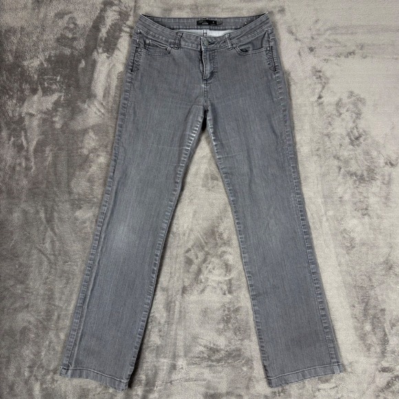 Prana Denim - Prana Jeans Women 6 Grey Kara Straight Leg Tall Inseam Stretch Denim Outdoor